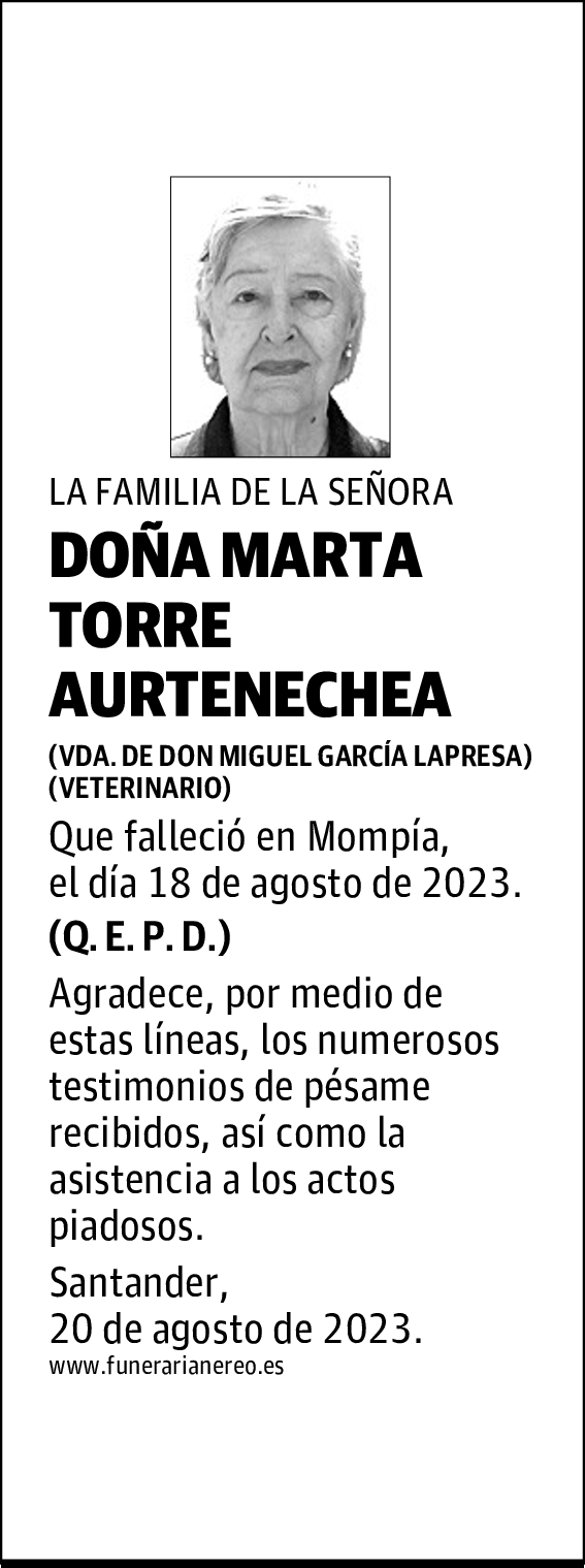 DOÑA MARTA TORRE AURTENECHEA