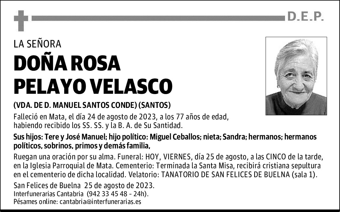 DOÑA ROSA PELAYO VELASCO