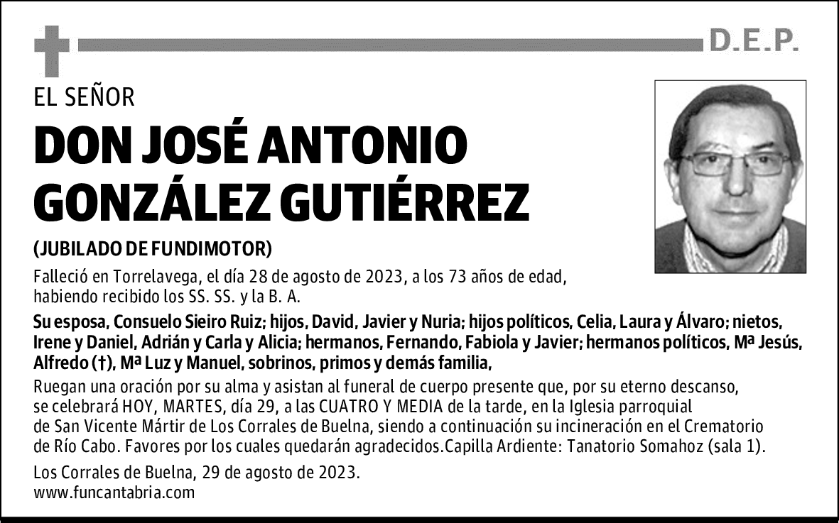 DON JOSÉ ANTONIO GONZÁLEZ GUTIÉRREZ