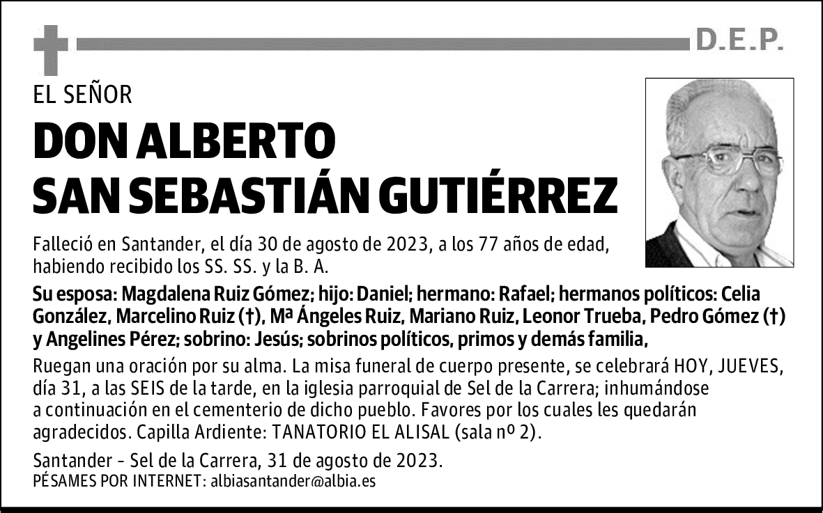 DON ALBERTO SAN SEBASTIÁN GUTIÉRREZ