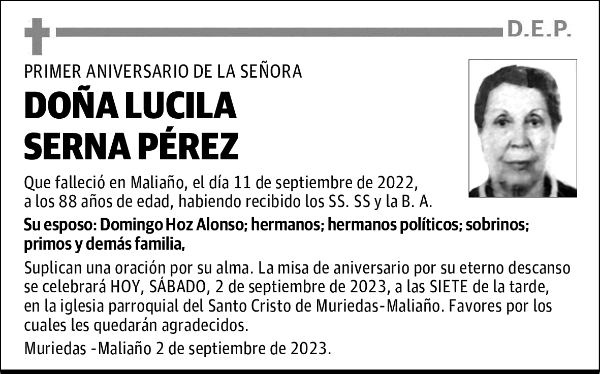 DOÑA LUCILA SERNA PÉREZ