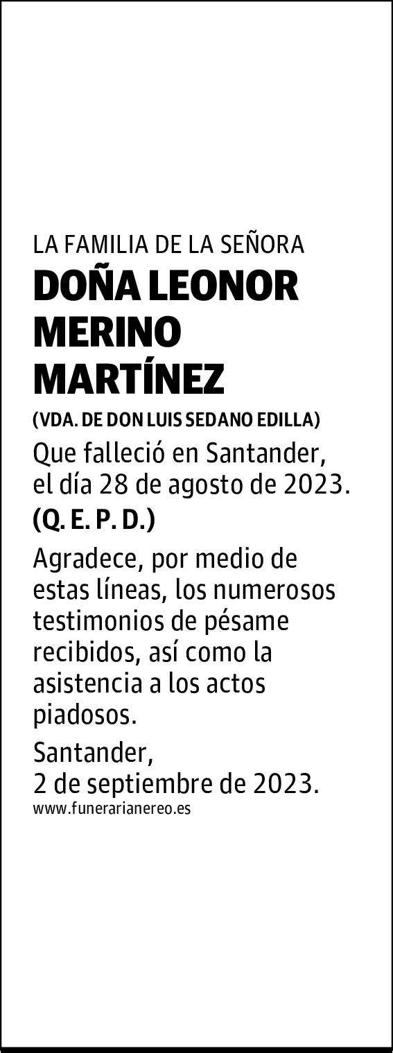 DOÑA LEONOR MERINO MARTÍNEZ
