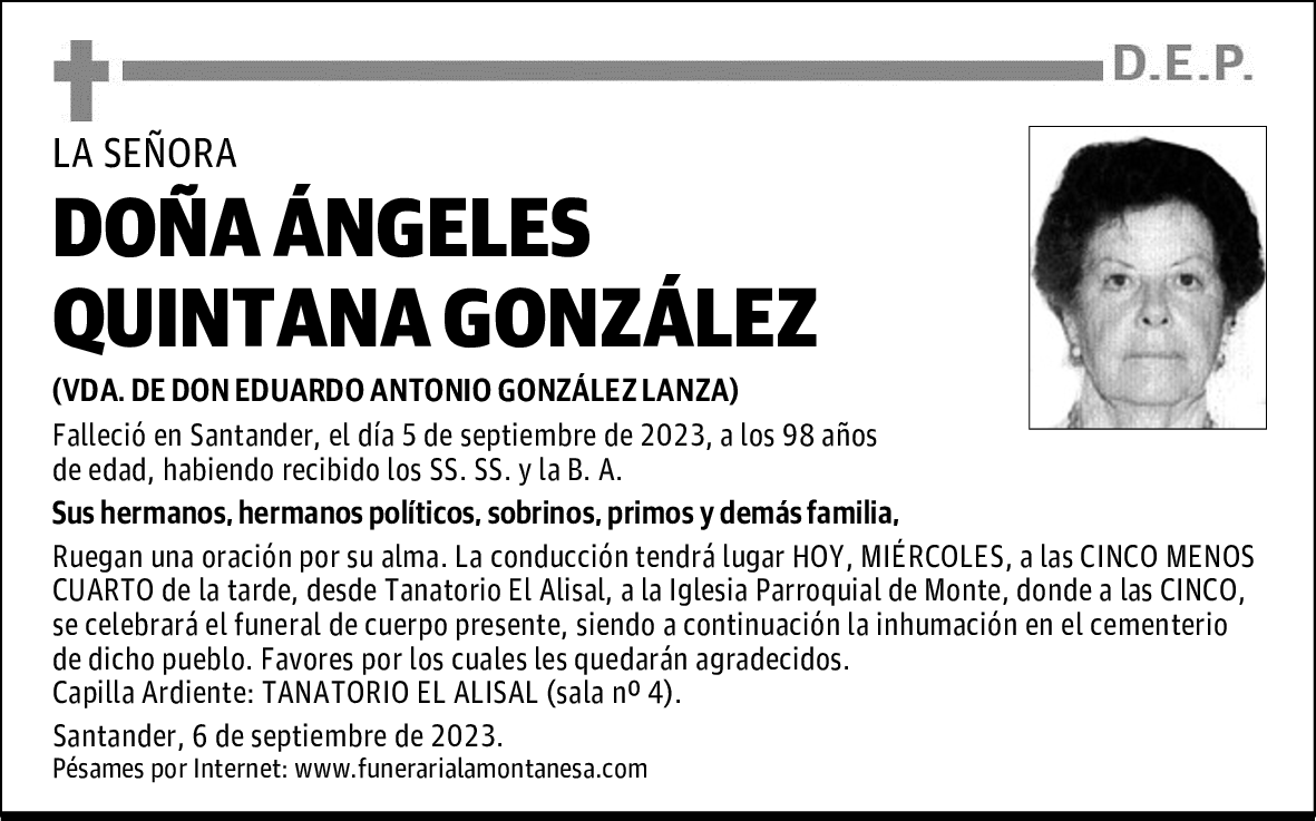 DOÑA ÁNGELES QUINTANA GONZÁLEZ