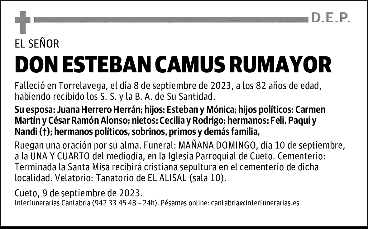 DON ESTEBAN CAMUS RUMAYOR