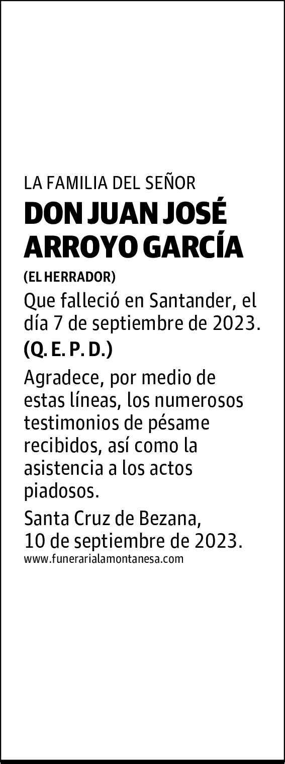 DON JUAN JOSÉ ARROYO GARCÍA