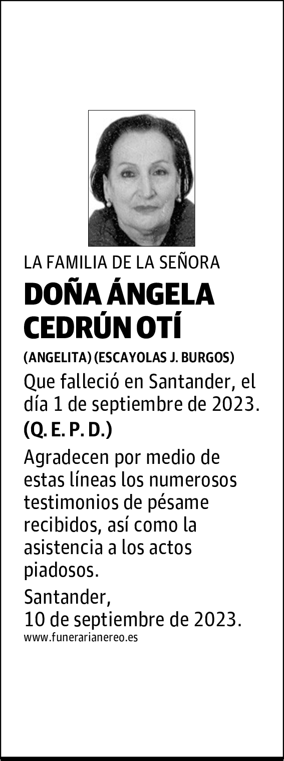 DOÑA ÁNGELA CEDRÚN OTÍ