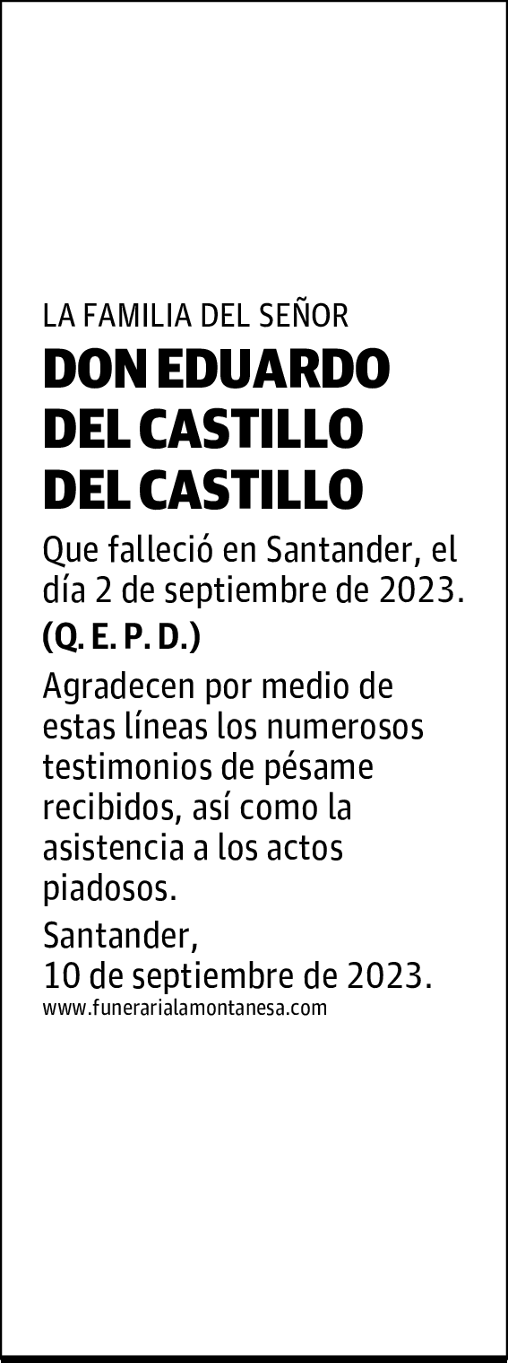 DON EDUARDO DEL CASTILLO DEL CASTILLO