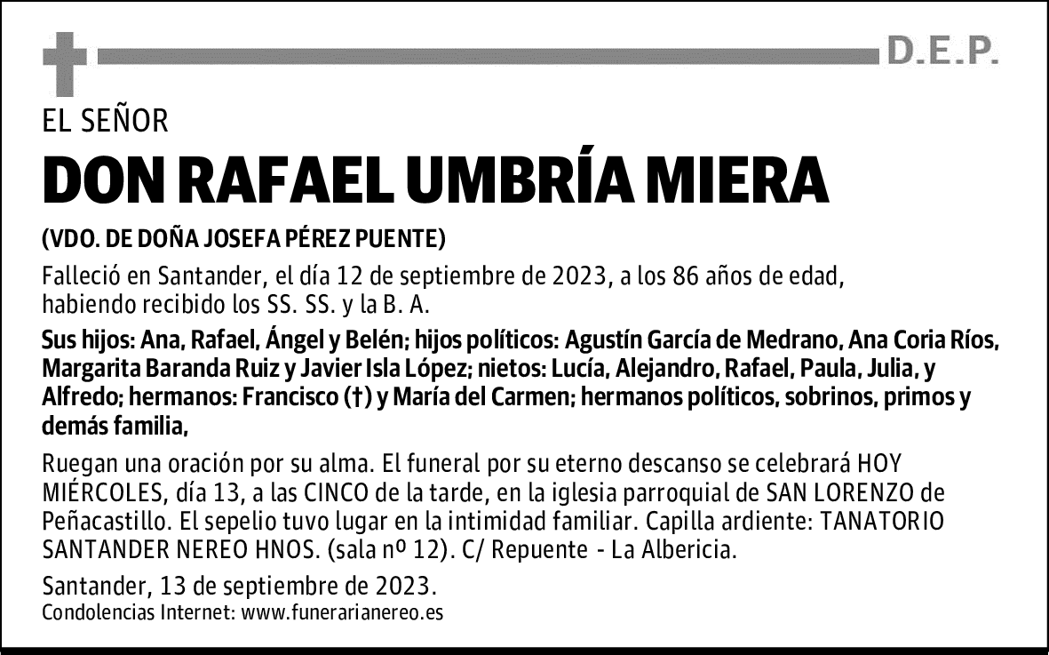 DON RAFAEL UMBRÍA MIERA