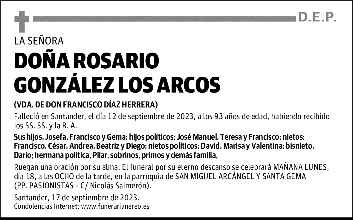 DOÑA ROSARIO GONZÁLEZ LOS ARCOS