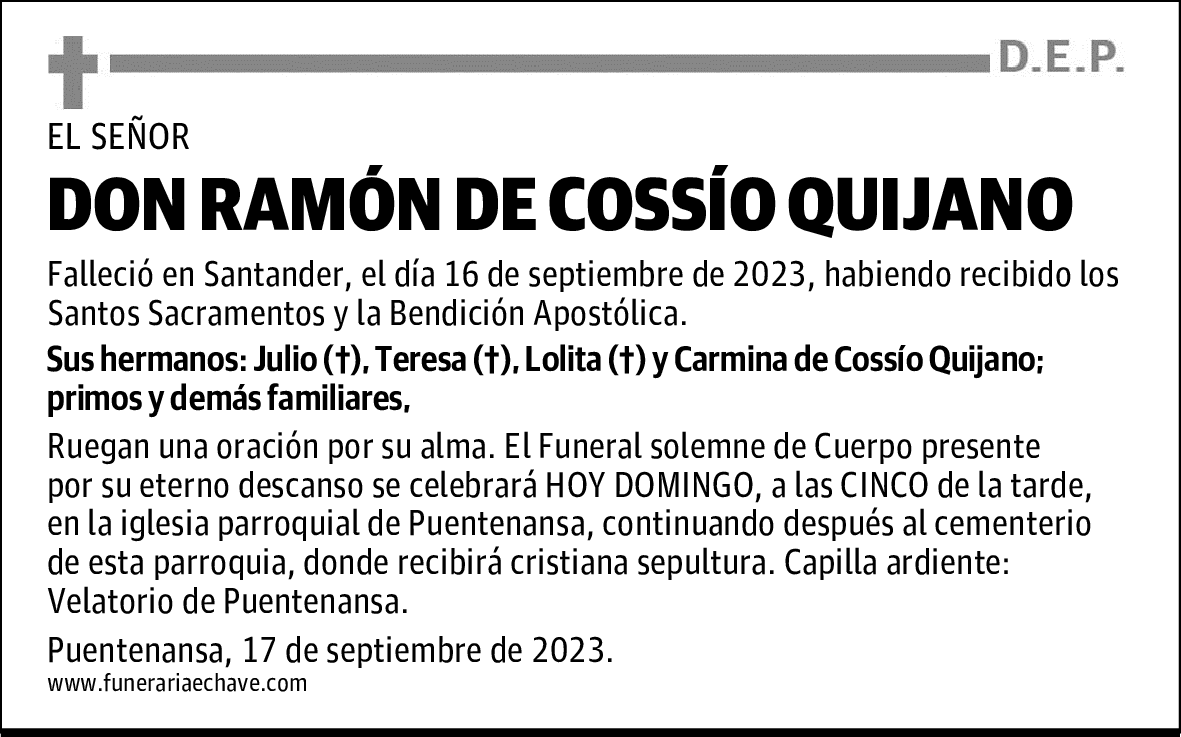 DON RAMÓN DE COSSÍO QUIJANO