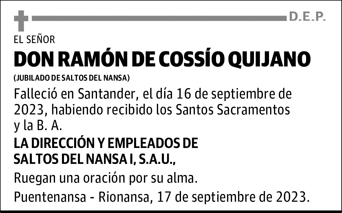 DON RAMÓN DE COSSÍO QUIJANO