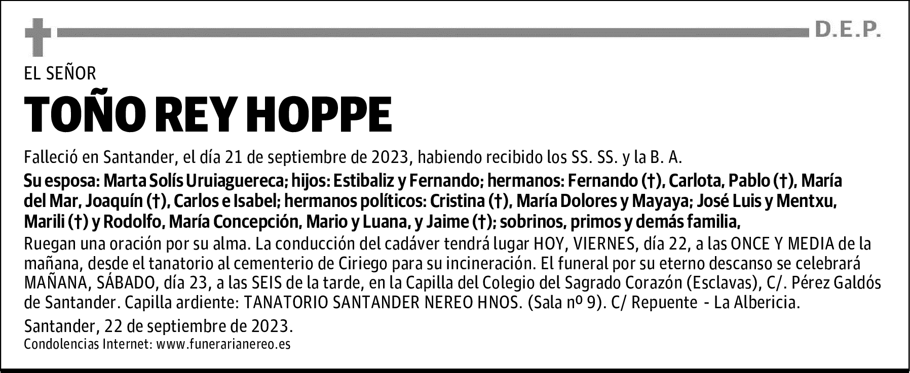 TOÑO REY HOPPE