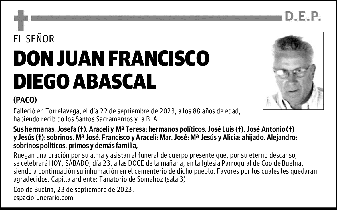 DON JUAN FRANCISCO DIEGO ABASCAL