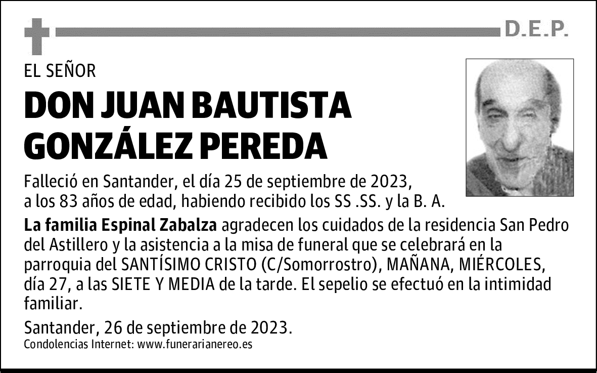 DON JUAN BAUTISTA GONZÁLEZ PEREDA
