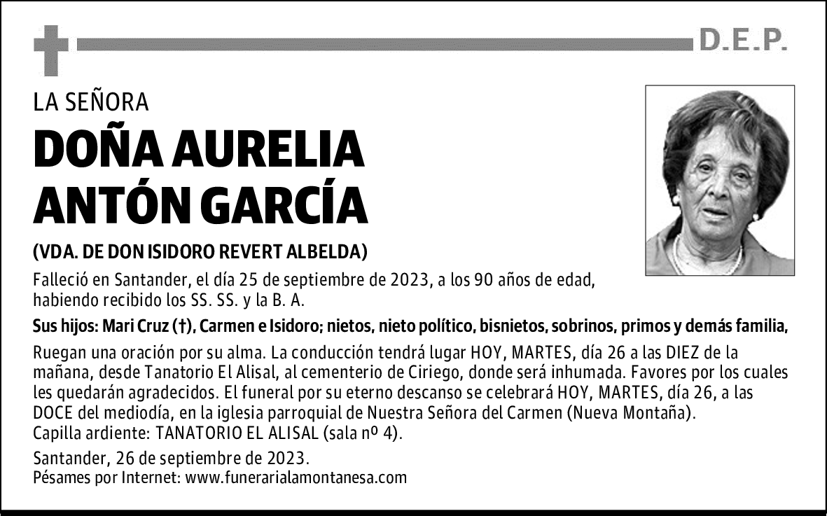 DOÑA AURELIA ANTÓN GARCÍA