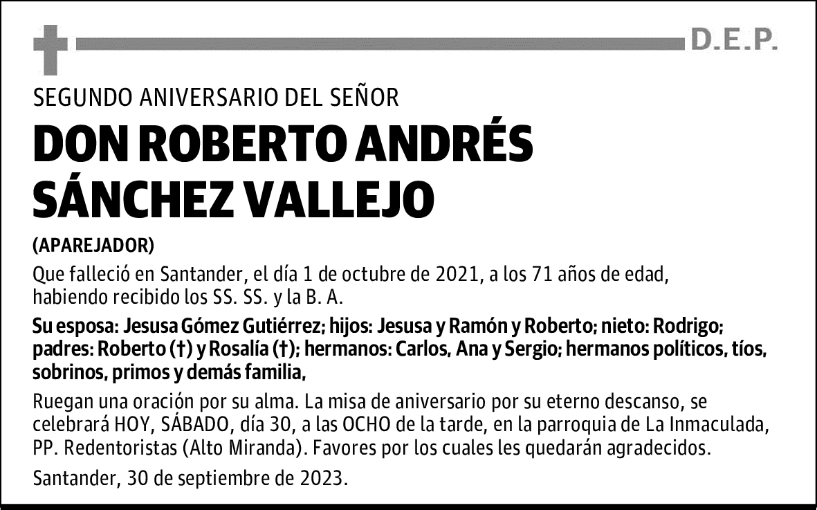 DON ROBERTO ANDRÉS SÁNCHEZ VALLEJO