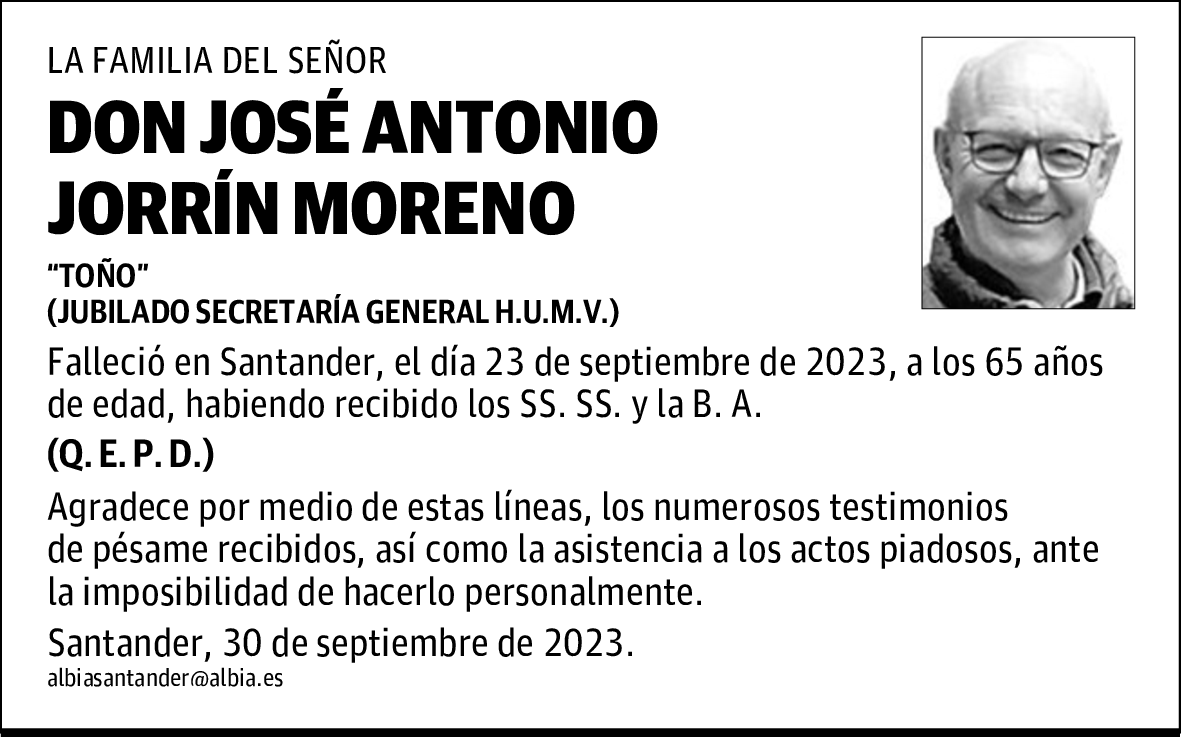 DON JOSÉ ANTONIO JORRÍN MORENO