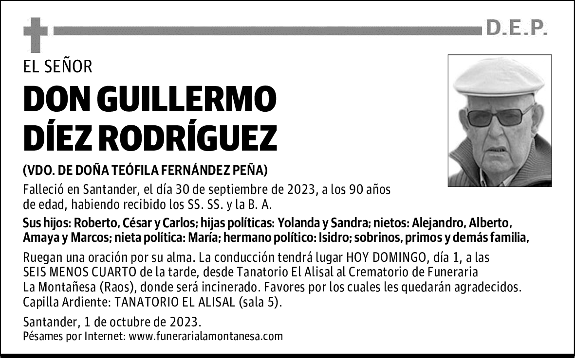 DON GUILLERMO DÍEZ RODRÍGUEZ