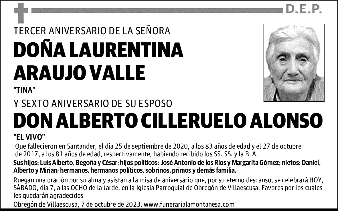 DOÑA LAURENTINA ARAUJO VALLE