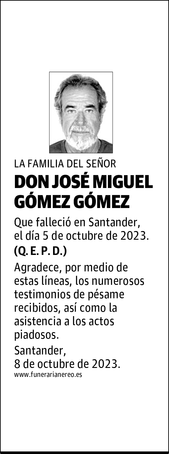 DON JOSÉ MIGUEL GÓMEZ GÓMEZ