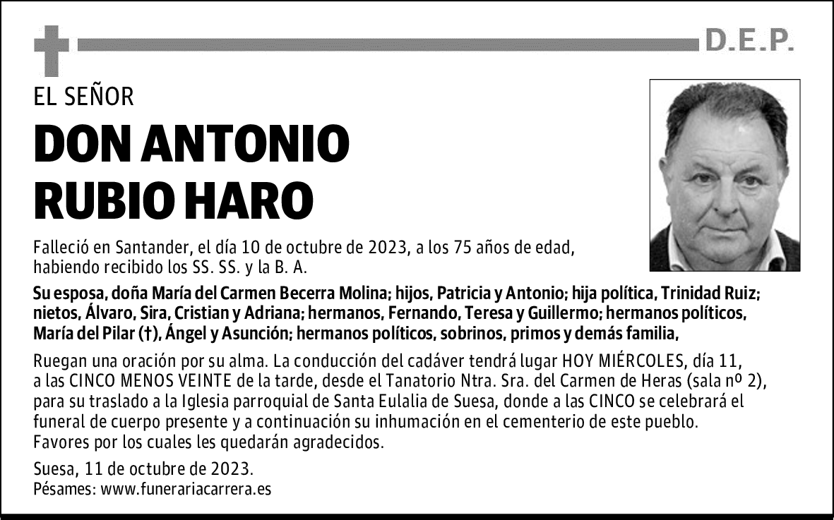 DON ANTONIO RUBIO HARO