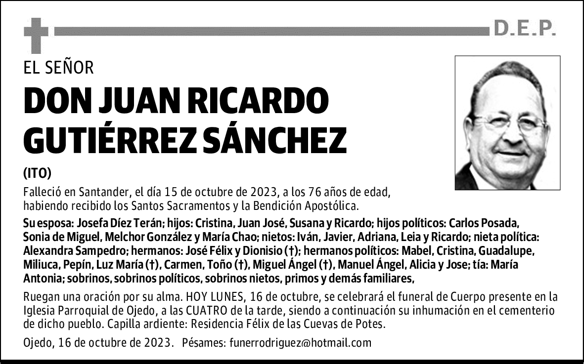 DON JUAN RICARDO GUTIÉRREZ SÁNCHEZ