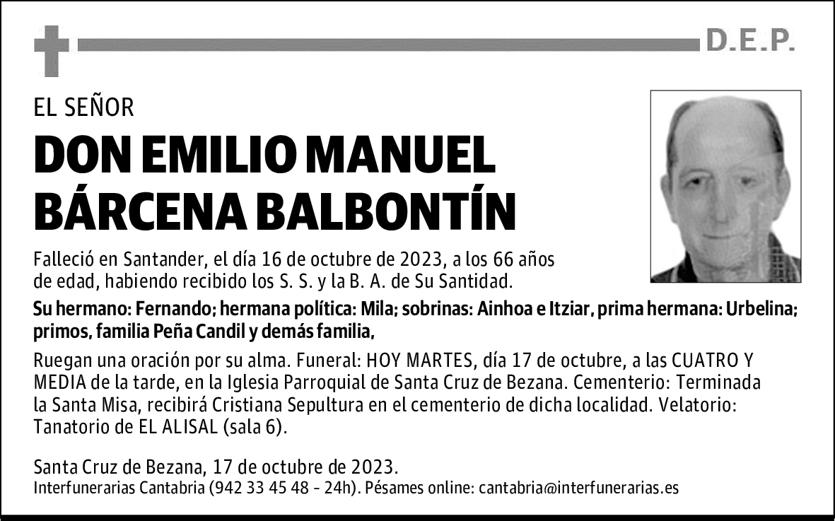 DON EMILIO MANUEL BÁRCENA BALBONTÍN