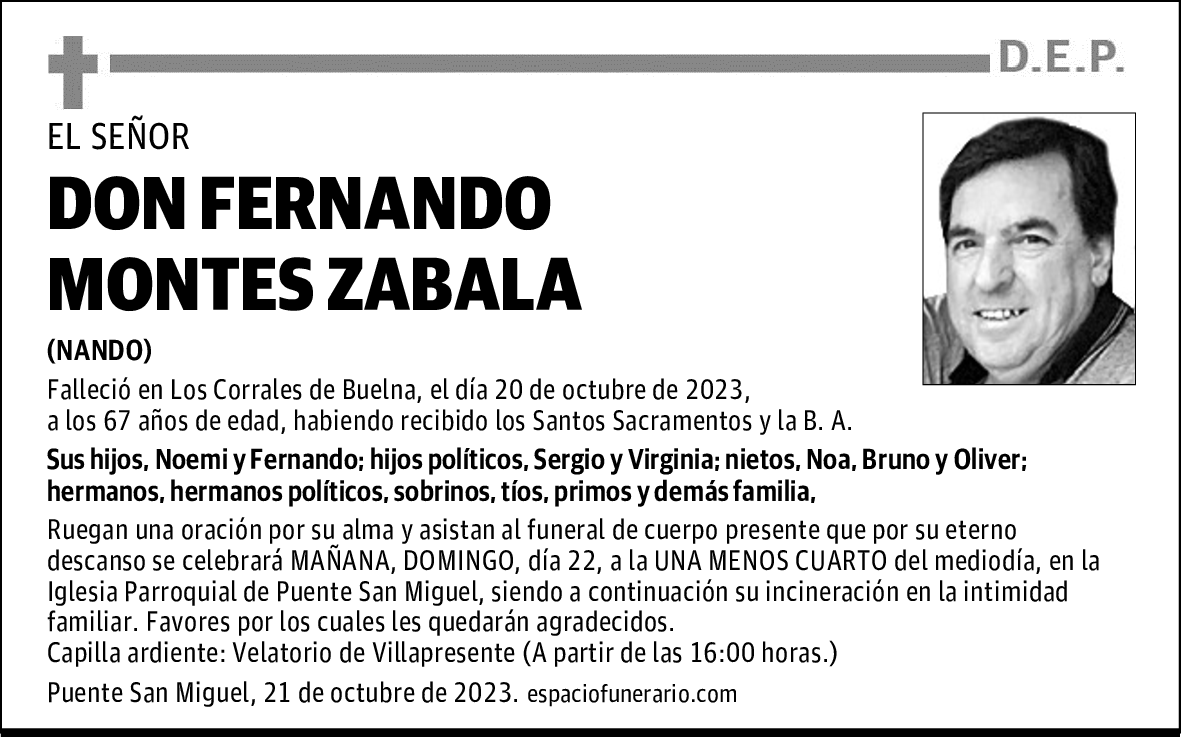 DON FERNANDO MONTES ZABALA