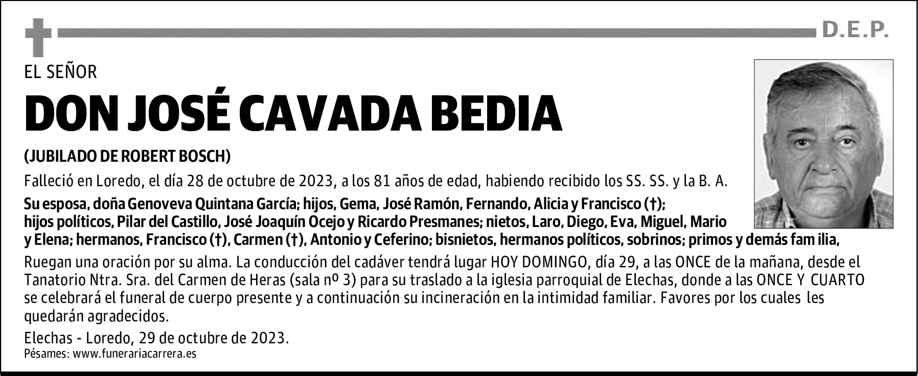 DON JOSÉ CAVADA BEDIA