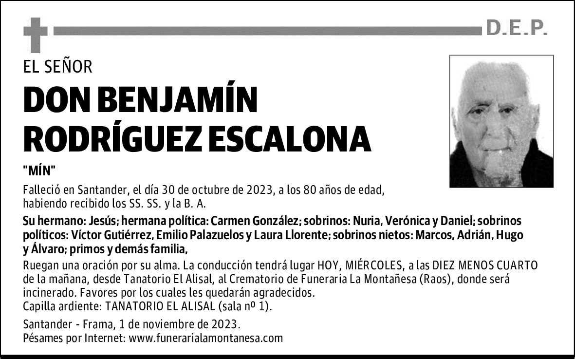 DON BENJAMÍN RODRÍGUEZ ESCALONA