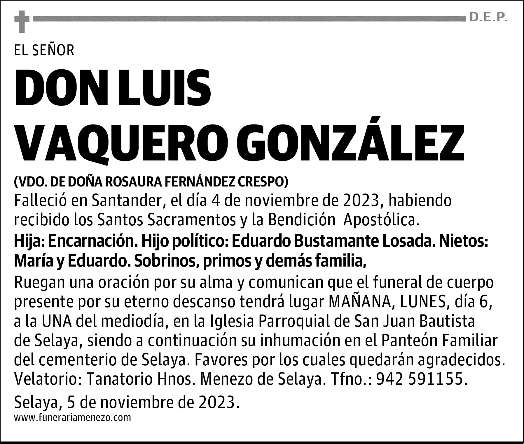 DON LUIS VAQUERO GONZÁLEZ