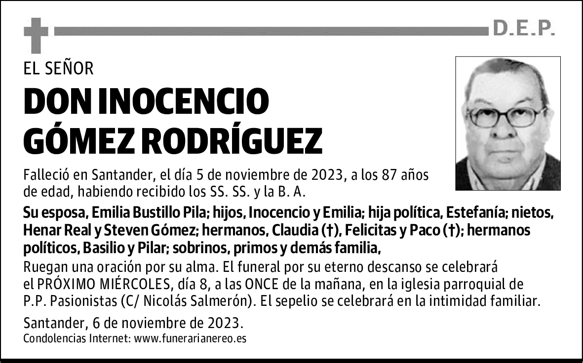 DON INOCENCIO GÓMEZ RODRÍGUEZ