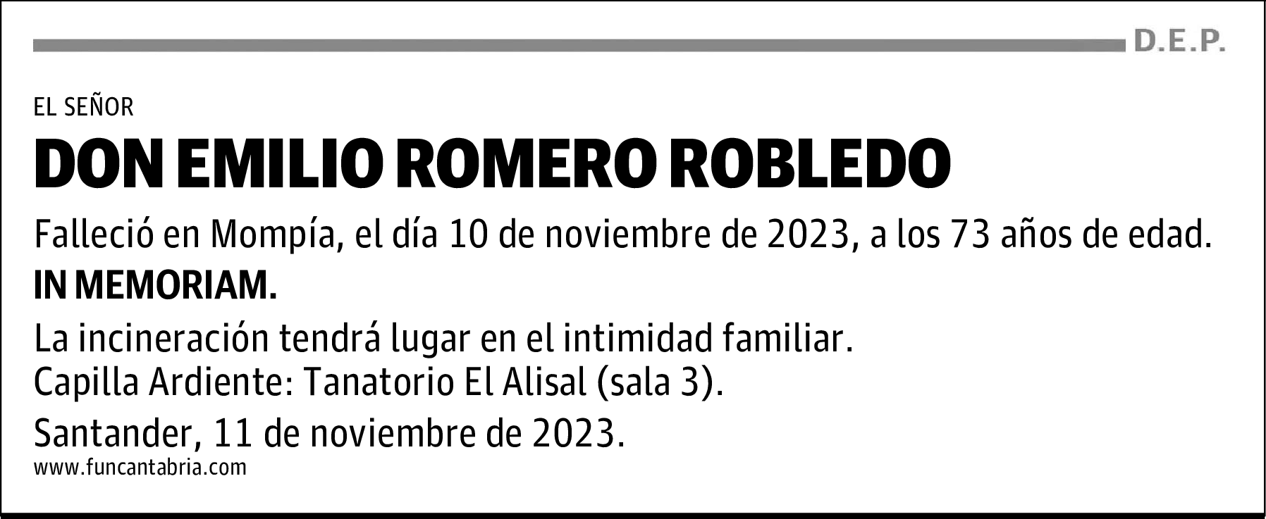 DON EMILIO ROMERO ROBLEDO