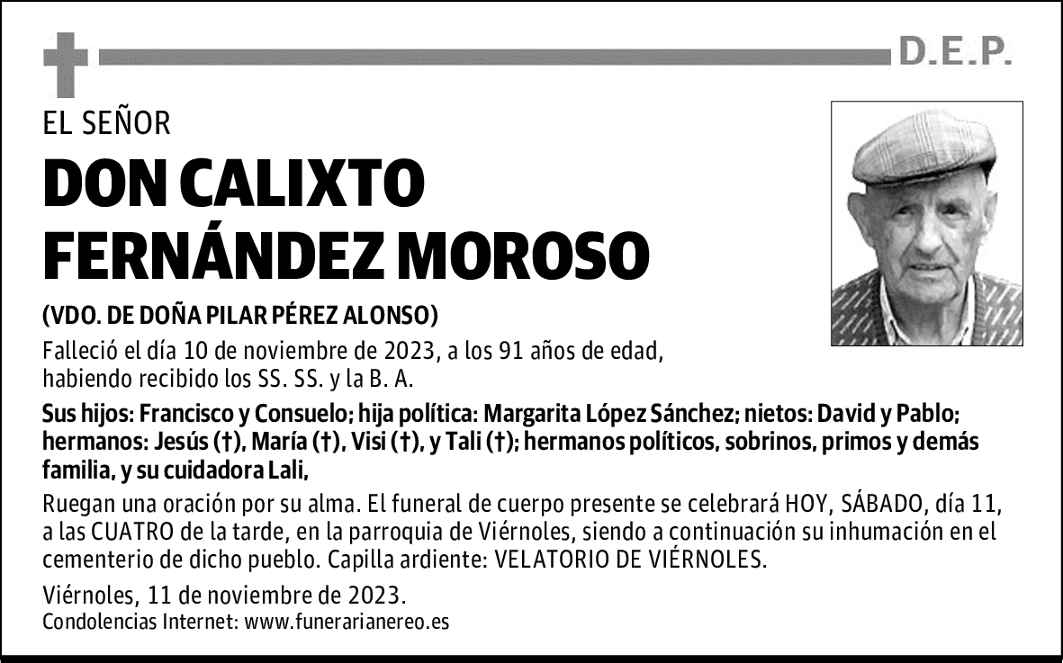 DON CALIXTO FERNÁNDEZ MOROSO