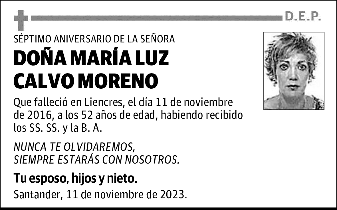 DOÑA MARÍA LUZ CALVO MORENO