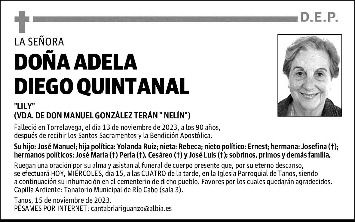 DOÑA ADELA DIEGO QUINTANAL