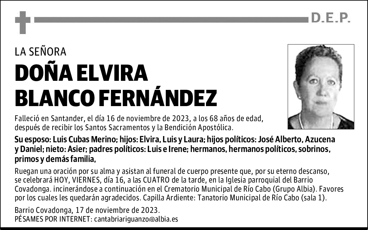DOÑA ELVIRA BLANCO FERNÁNDEZ