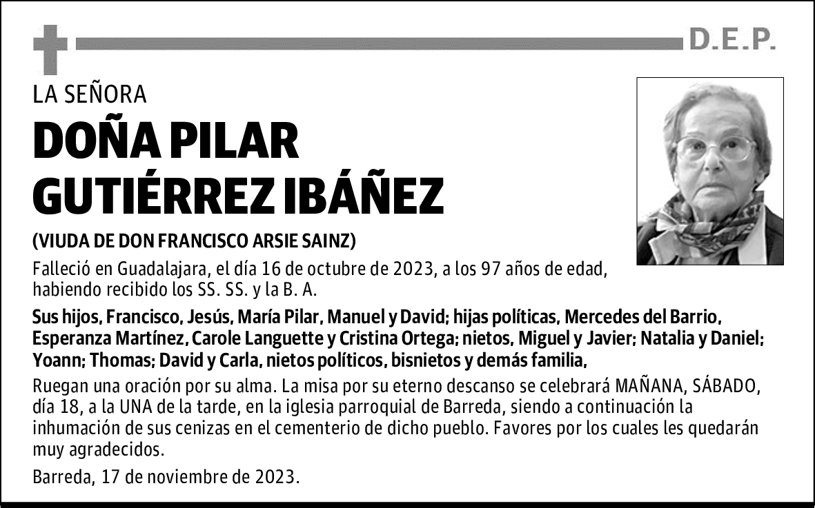 DOÑA PILAR GUTIÉRREZ IBÁÑEZ