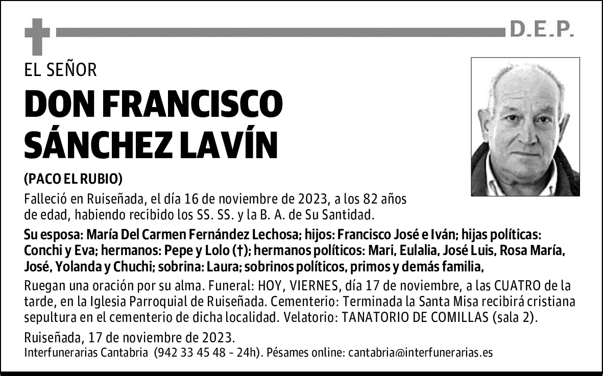 DON FRANCISCO SÁNCHEZ LAVÍN