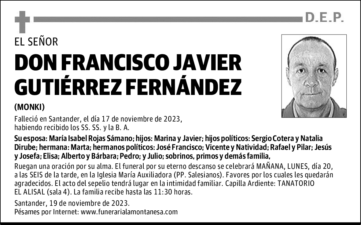 DON FRANCISCO JAVIER GUTIÉRREZ FERNÁNDEZ