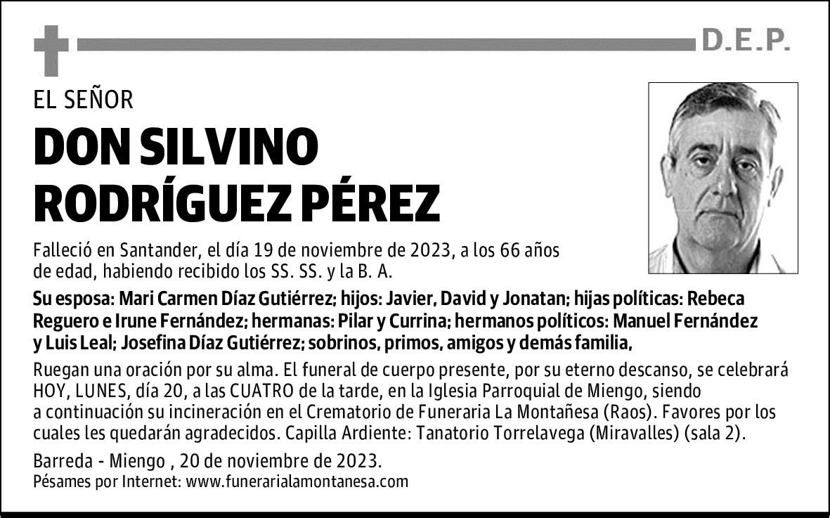 DON SILVINO RODRÍGUEZ PÉREZ