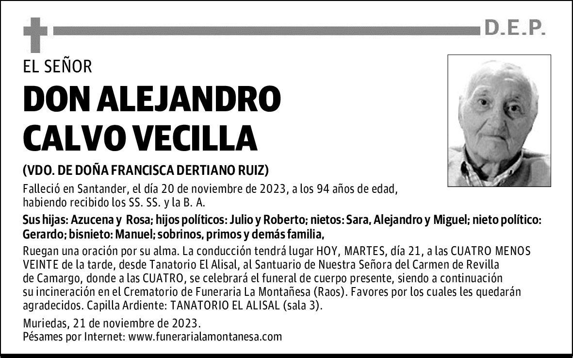 DON ALEJANDRO CALVO VECILLA