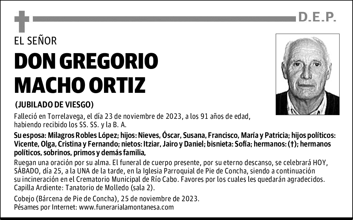 DON GREGORIO MACHO ORTIZ