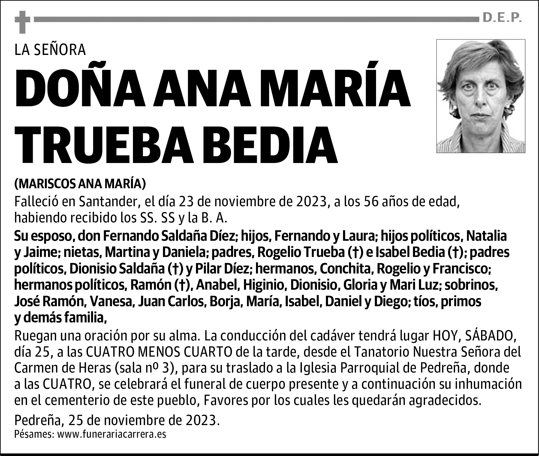 DOÑA ANA MARÍA TRUEBA BEDIA