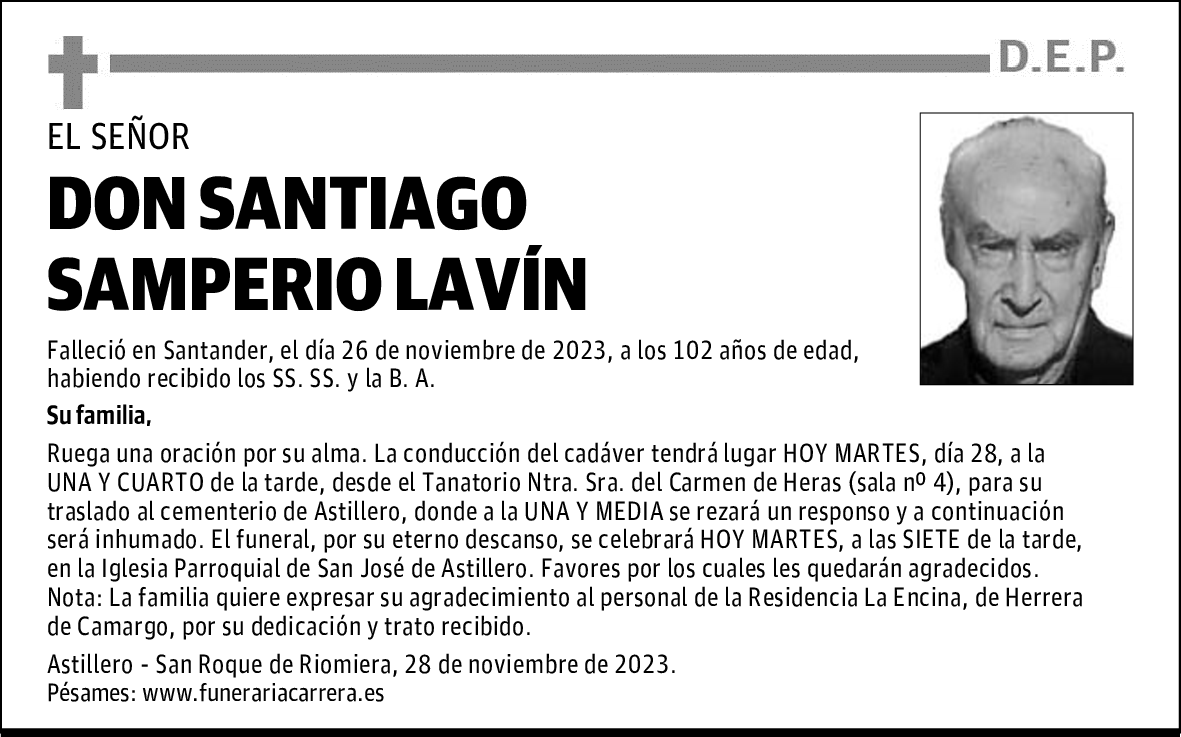 DON SANTIAGO SAMPERIO LAVÍN