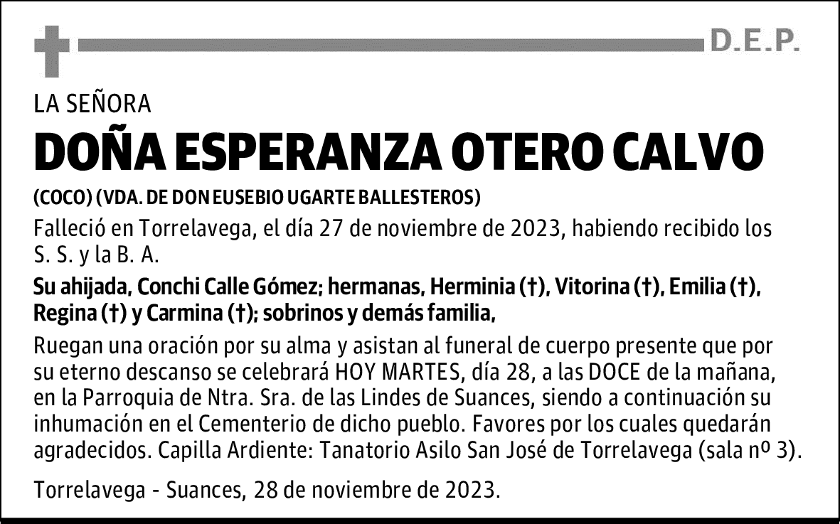 DOÑA ESPERANZA OTERO CALVO