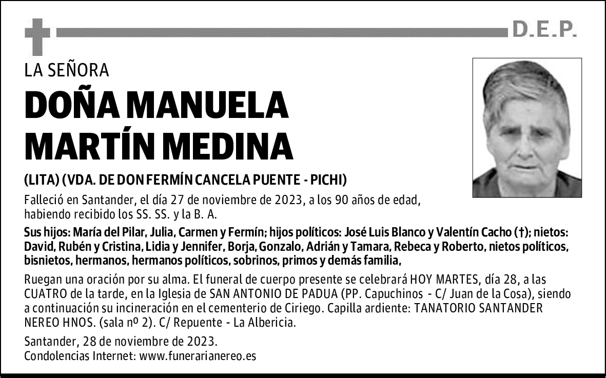 DOÑA MANUELA MARTÍN MEDINA