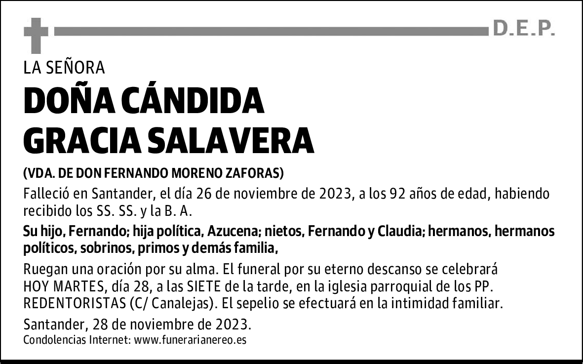 DOÑA CÁNDIDA GRACIA SALAVERA
