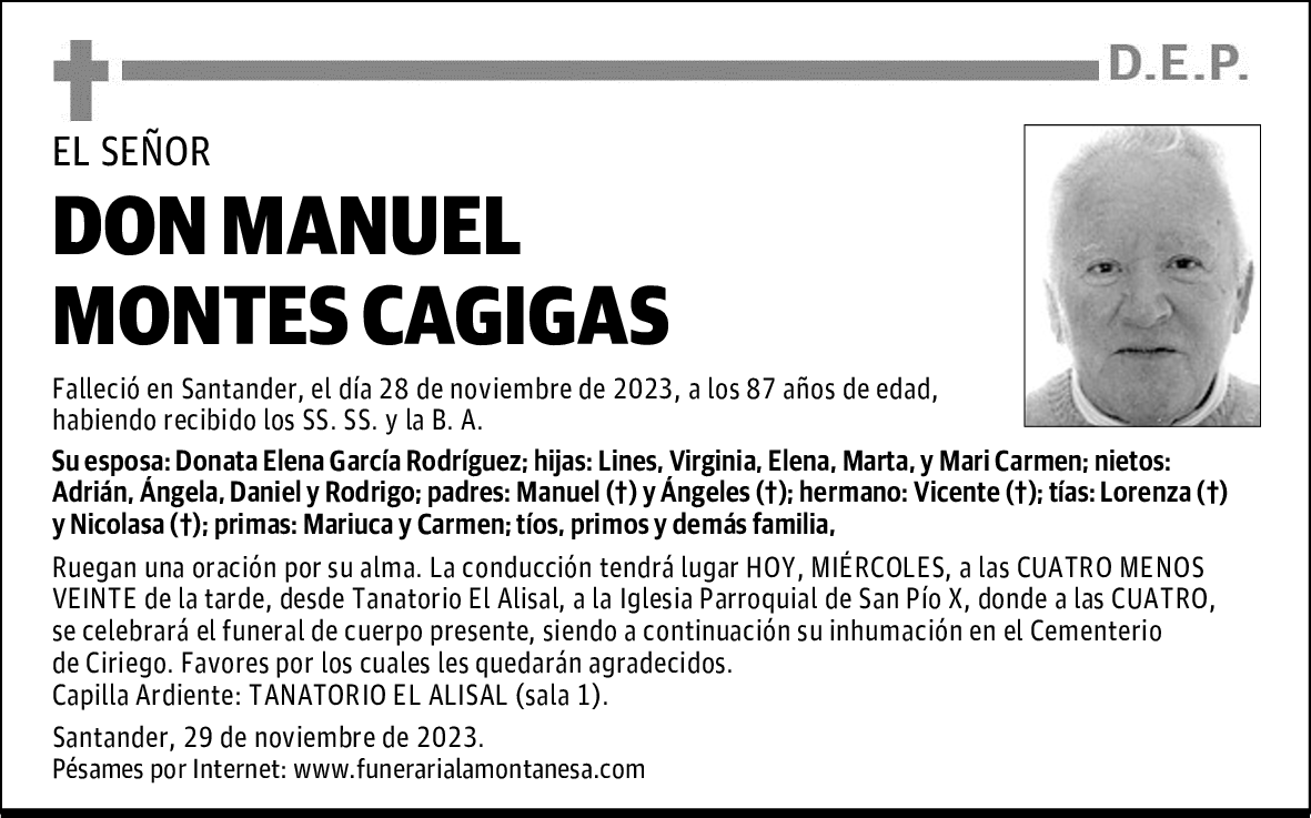DON MANUEL MONTES CAGIGAS