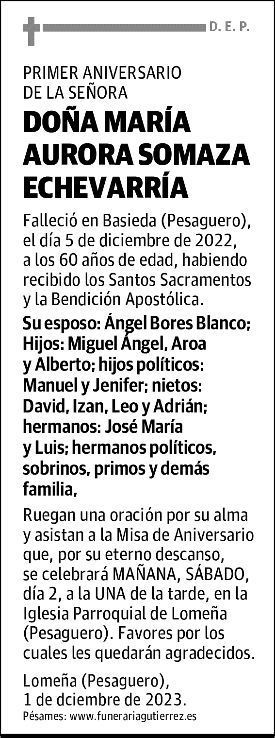 MARÍA AURORA SOMAZA ECHEVARRÍA